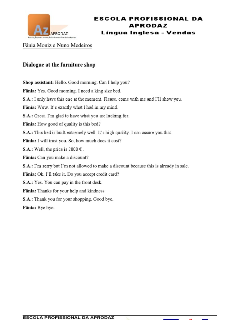 English Dialogues for Sales Training | PDF