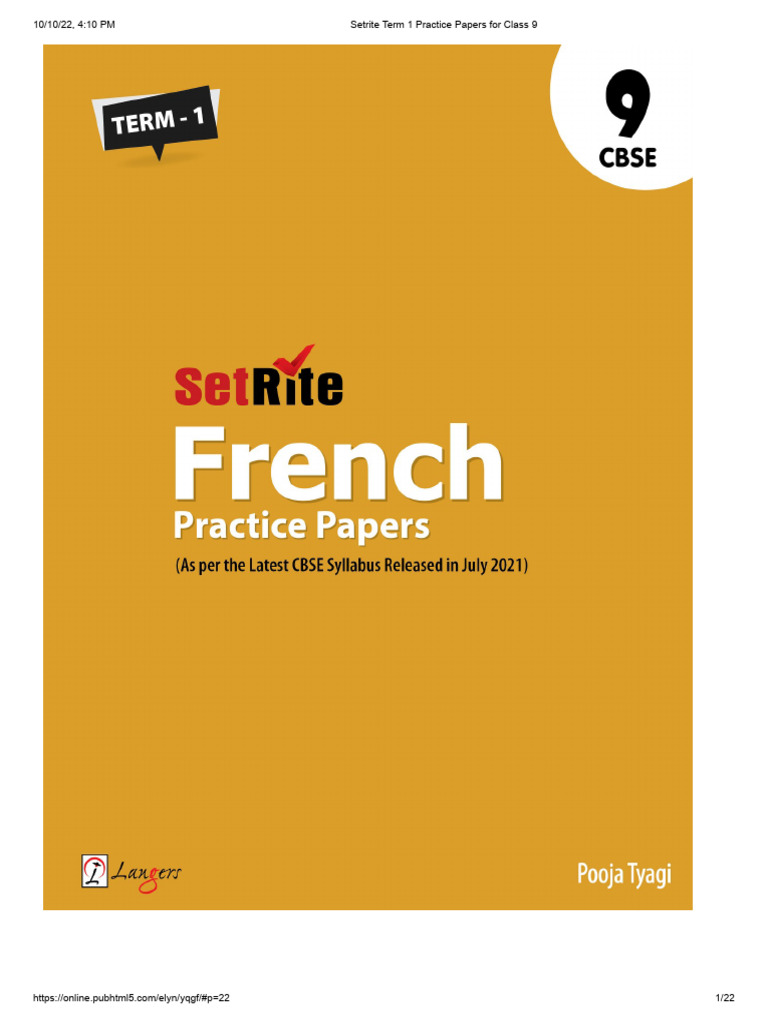 Setrite Class 9 Term 1 Papers | PDF