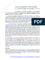 Informacion Sobre Consumo y Recursos Energéticos A Nivel Mundial