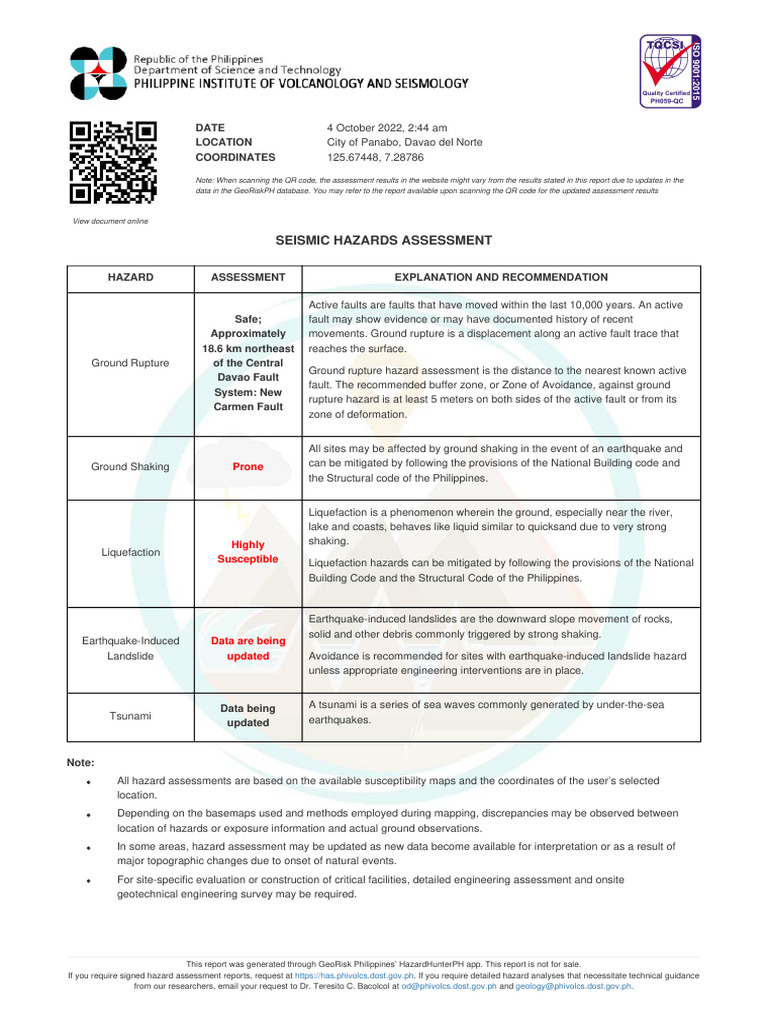 Hazard Assessment Report | PDF