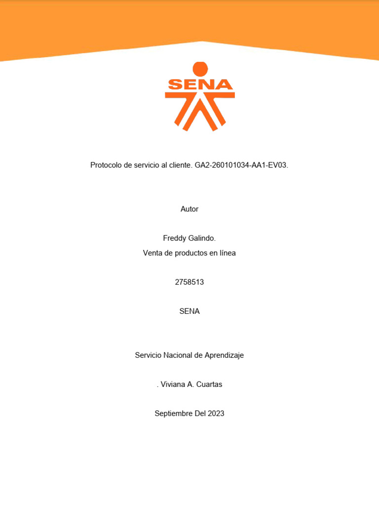 Protocolo de Servicio al Cliente SENA | PDF