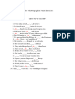 Articles With Geographical Names Exercise 1