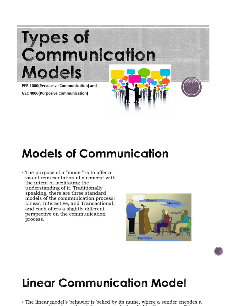 Types of Communication Models PDF Communication Scientific Theories