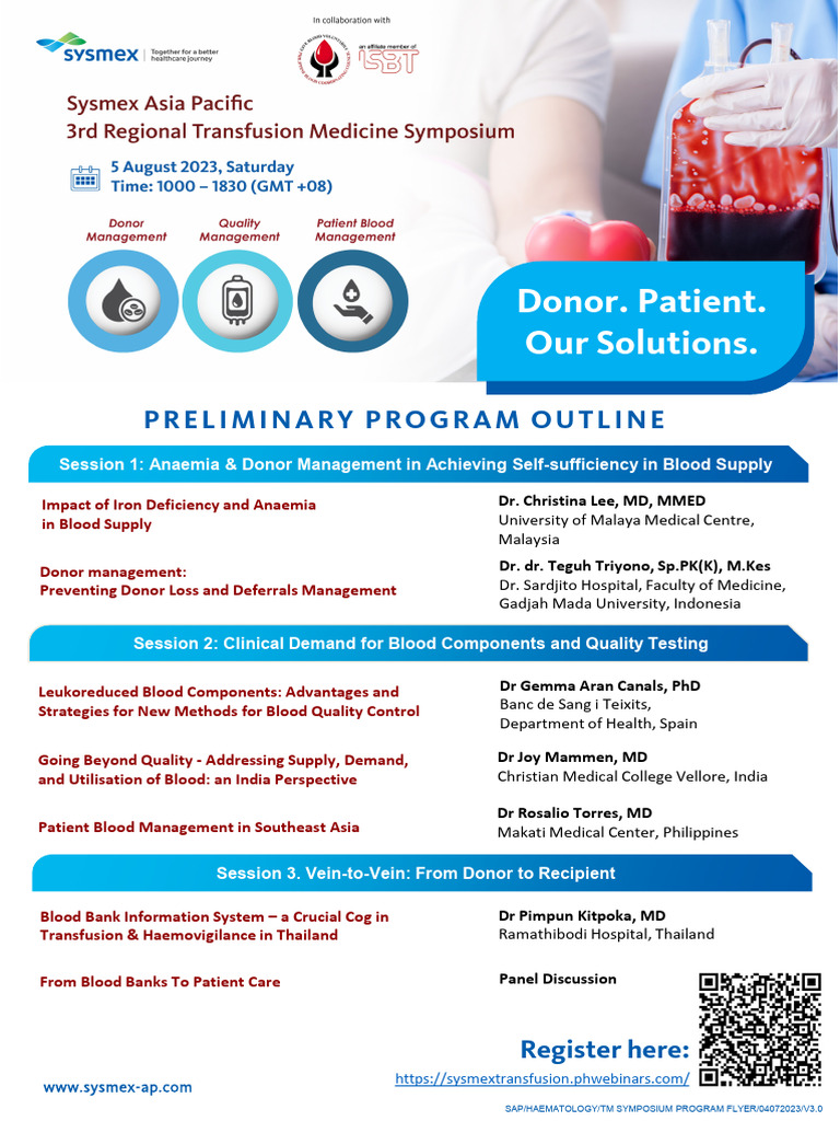 Blood Supply Management Symposium 2023 | PDF | Blood Transfusion | Anemia