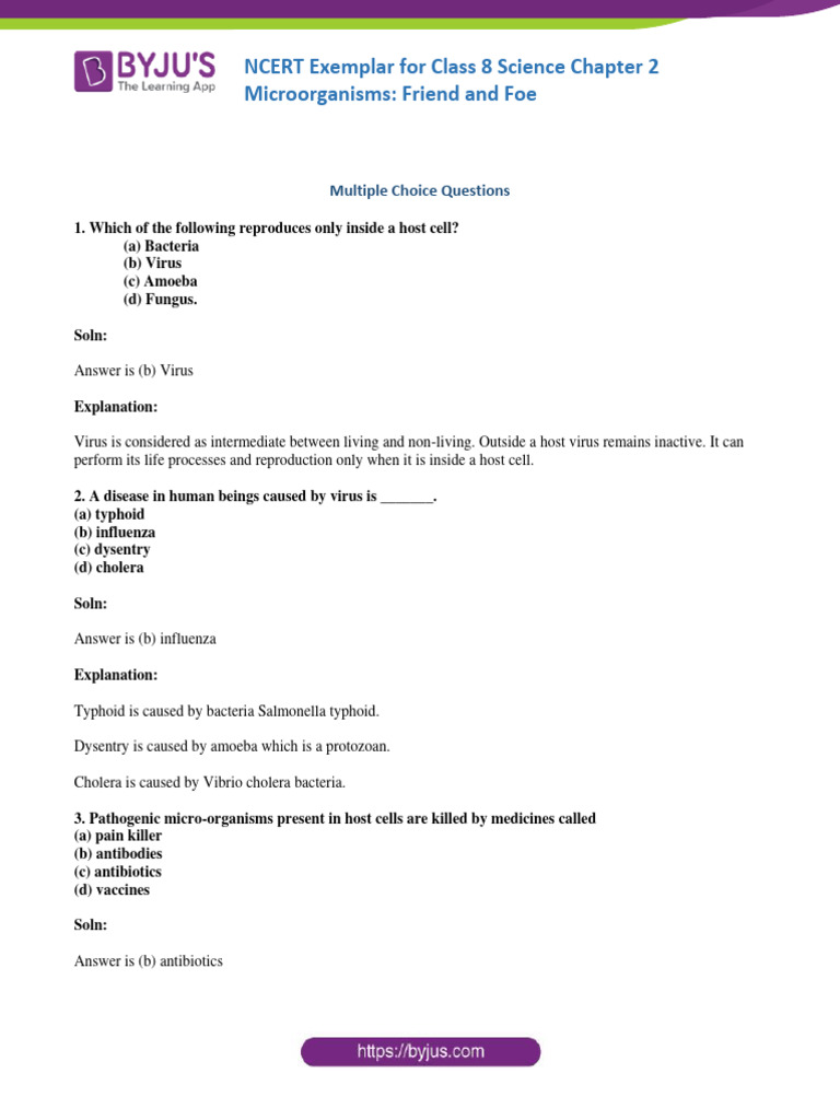 NCERT Exemplar Solution Class 8 Science Chapter 2 4 | PDF ...