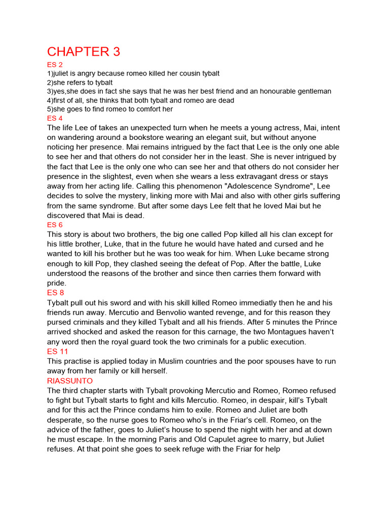 Chapter 3 | PDF | Characters In Romeo And Juliet