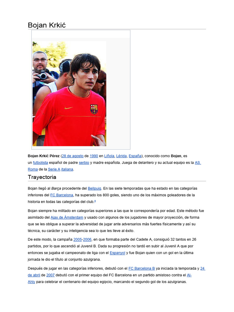 Bojan Krkić | PDF | FC Barcelona | Clubes deportivos