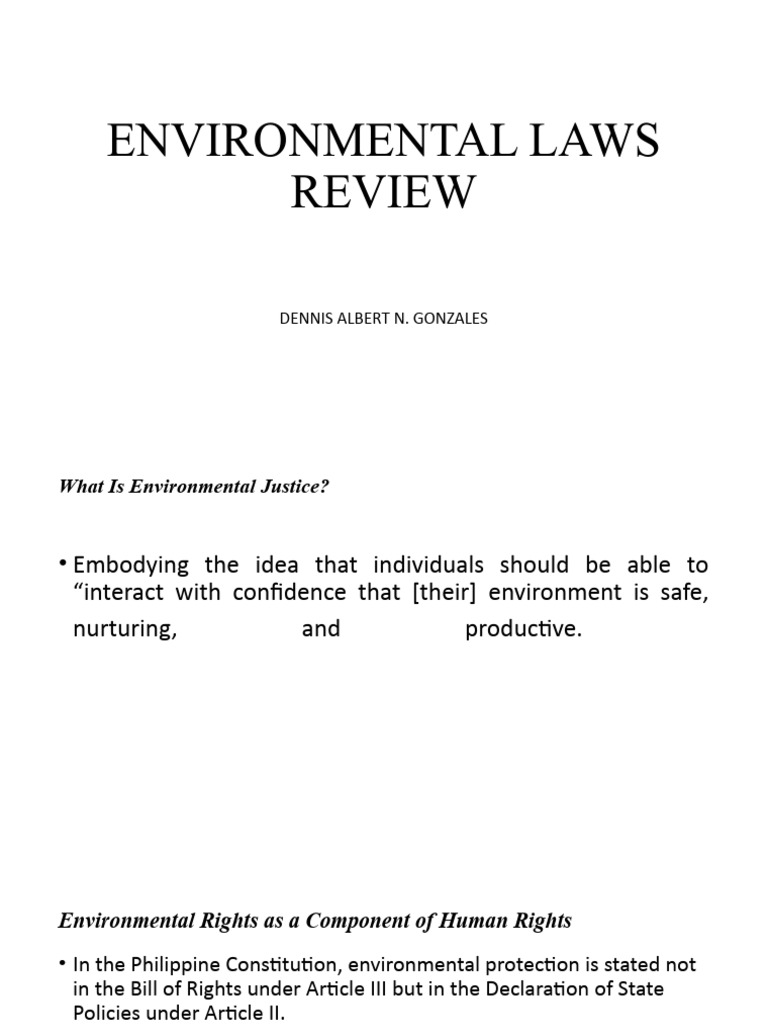 Environmental Laws Review For Students PDF Mandamus Municipal