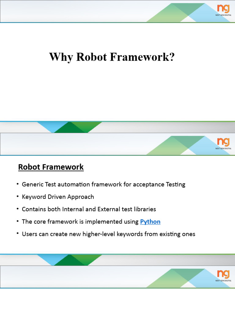 Advantages of Robot Framework for Testing | PDF | Computers