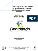 Autoevaluación de La Gestión Vigencia 2018 Primer Semestre