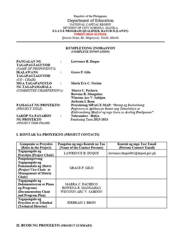 Sipag E-Map Innovation | PDF