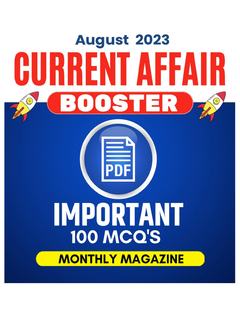 CURRENT AFFAIRS BOOSTER - August 2023 - BY AASHISH ARORA | PDF ...