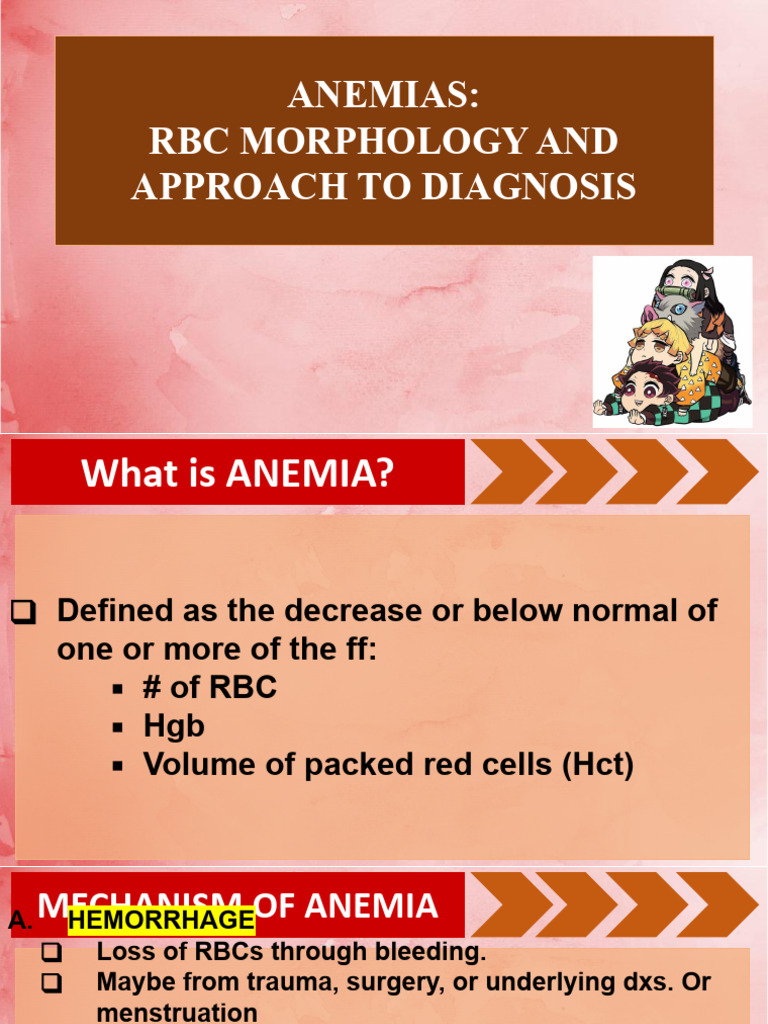 Anemias RBC Morphology Approach To Diagnosis | PDF | Anemia | Hematology