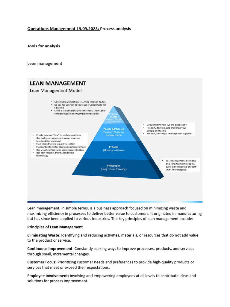 Operations Management 19.09.2023 | PDF