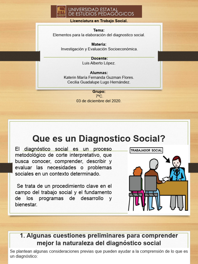 Elementos del Diagnóstico Social en Trabajo Social | PDF | Trabajo ...