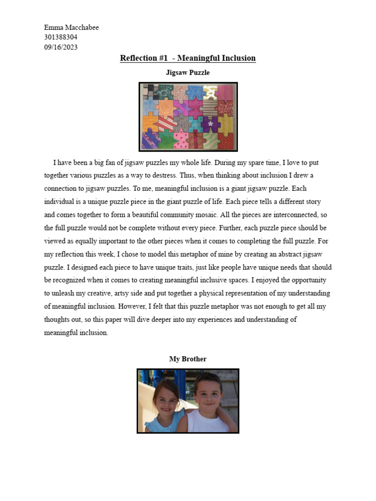 Macchabee Emma Portfolio Reflection 1 Download Free Pdf Teachers