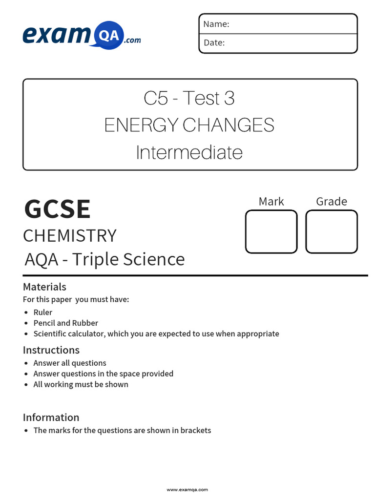 Energy Changes in Chemical Reactions | PDF | Rechargeable Battery ...