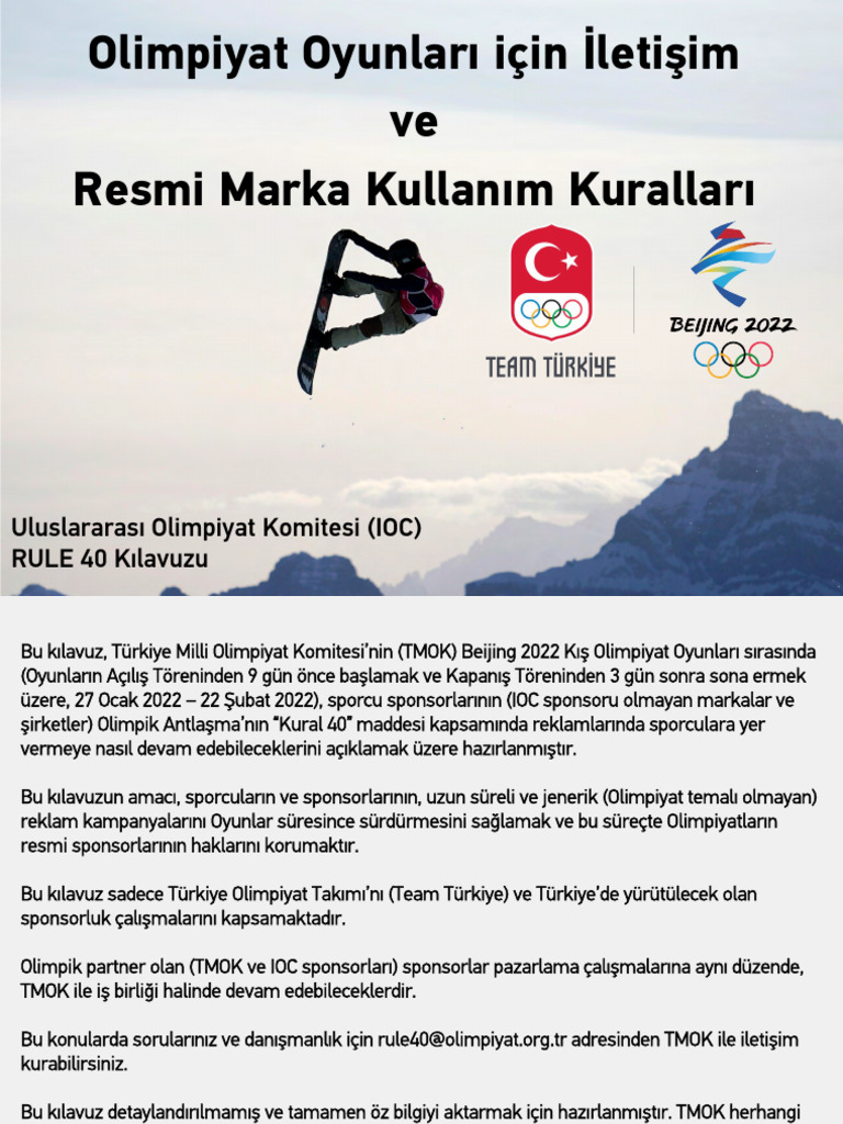 Team Turkiye Rule 40 Beijing | PDF