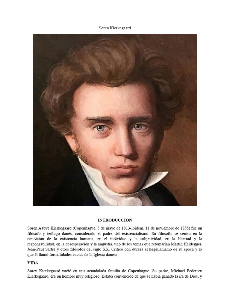 Aportaciones y vida de Søren Kierkegaard | PDF | Søren Kierkegaard | Verdad