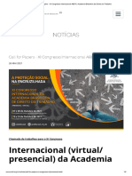 Call For Papers - XI Congresso Internacional ABDT - Academia Brasileira de Direito Do Trabalho