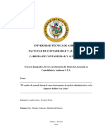 Universidad Técnica de Ambato Facultad de Contabilidad Y Auditoría Carrera de Contabilidad Y Auditoría