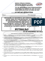 PROVA DE NUTRICAO residência UFPA 