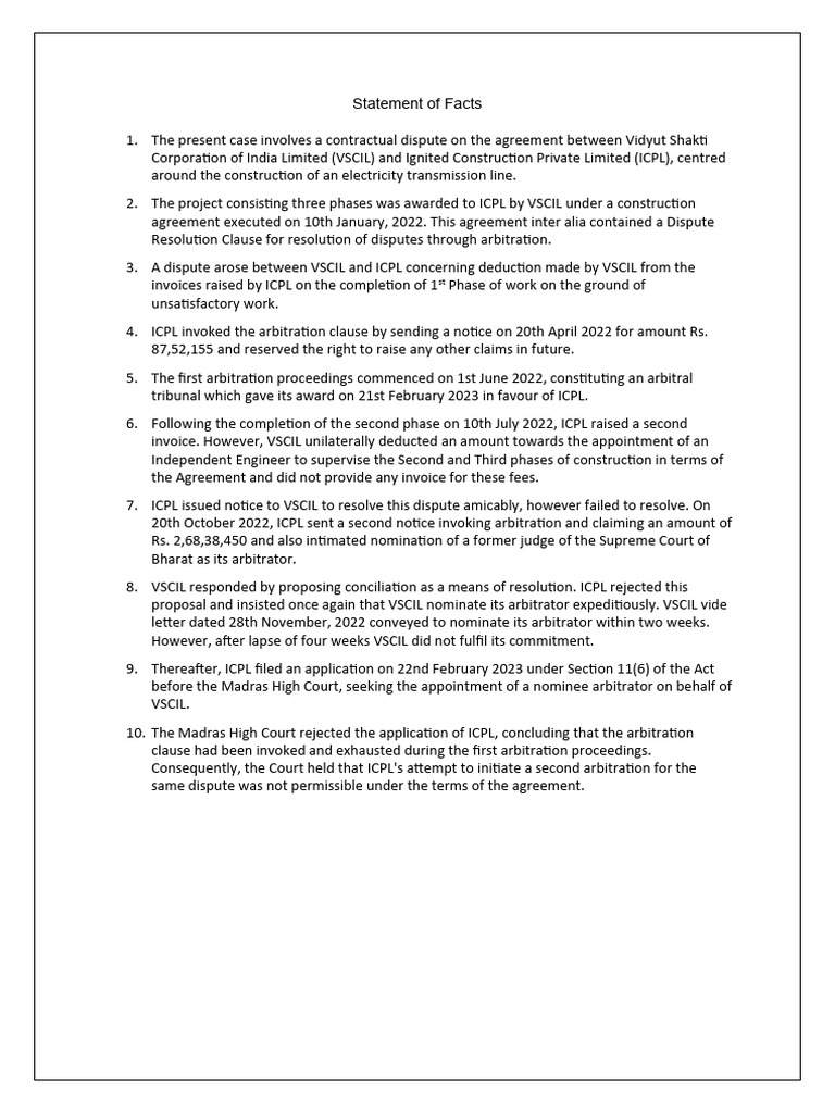 Statement of Fact PDF