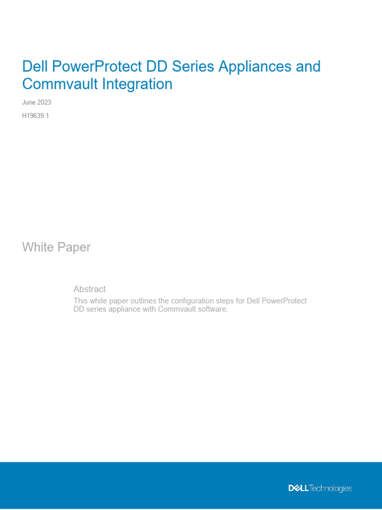 h19639 Powerprotect DD Commvault Configuration WP PDF Backup File