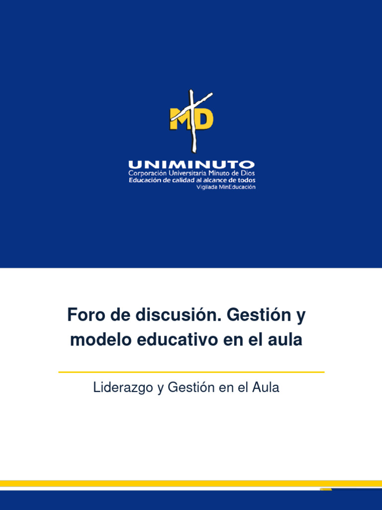Liderazgo y Gestion en El Aula - Foro S6 | PDF