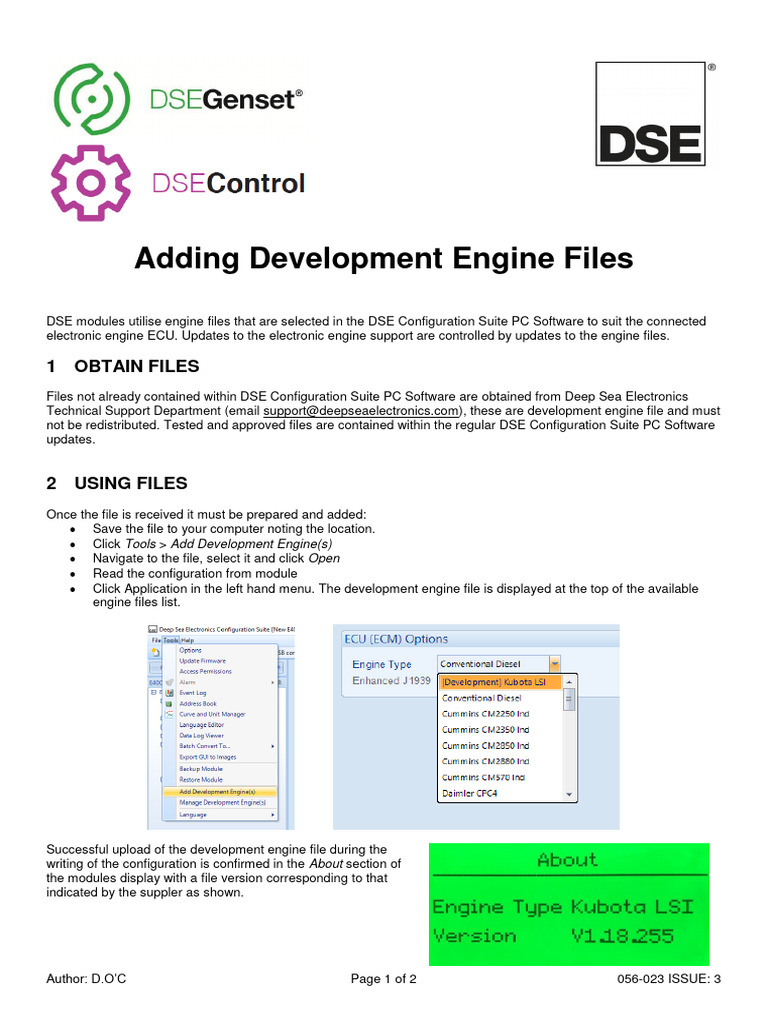 056-023 Adding Development Engine Files | PDF