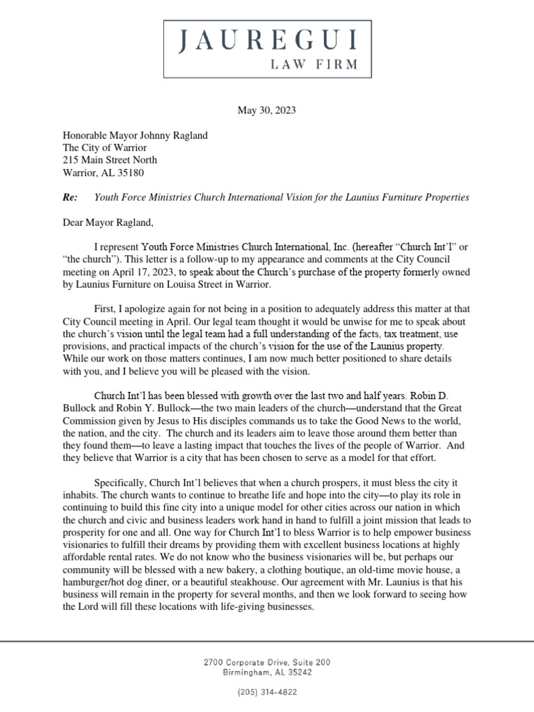 Church's Vision for Launius Property | PDF | Government | Government ...