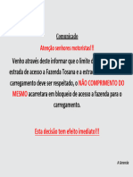 Comunicado de Velocidade