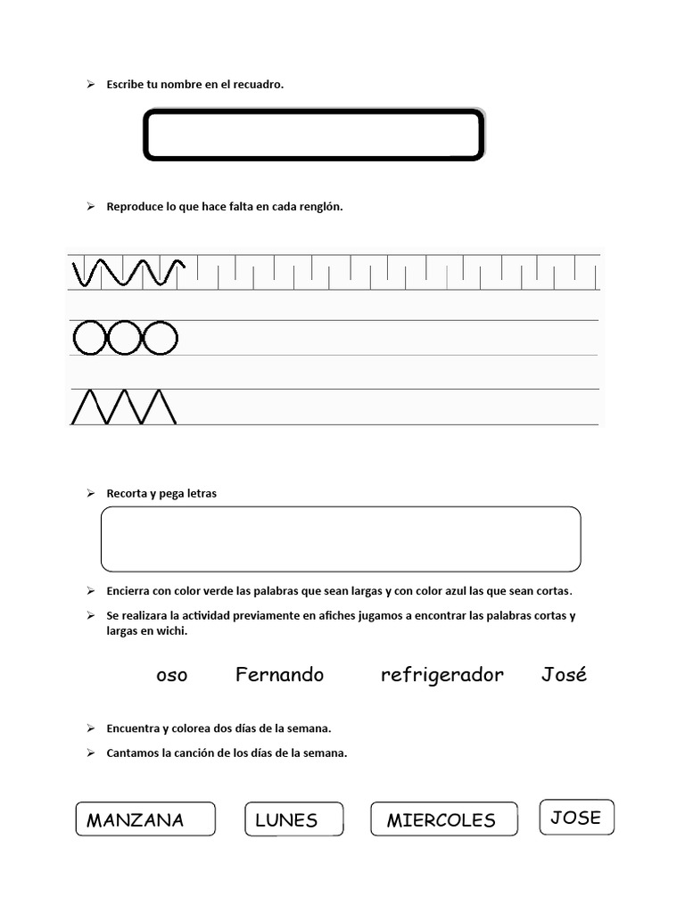 Actividades Diagnósticas para Primer Grado | PDF | Artes del Lenguaje y ...
