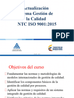 Actualización Sistema Gestión de La Calidad NTC ISO 9001:2015