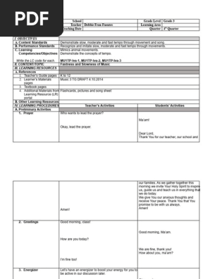 Music lesson plan