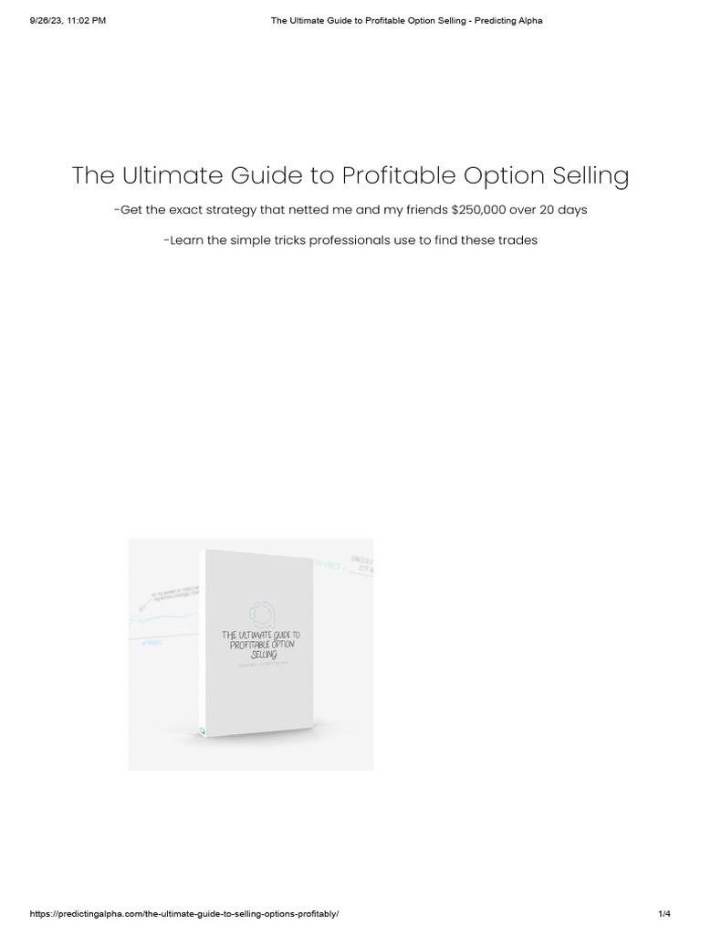 Profitable Option Selling Guide | PDF | Option (Finance) | Economies