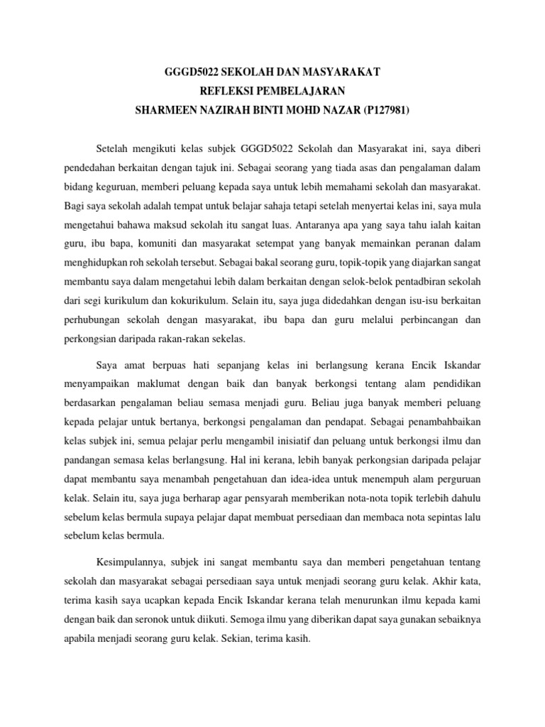 cara menerapkan refleksi nilai pendidikan dalam pembelajaran