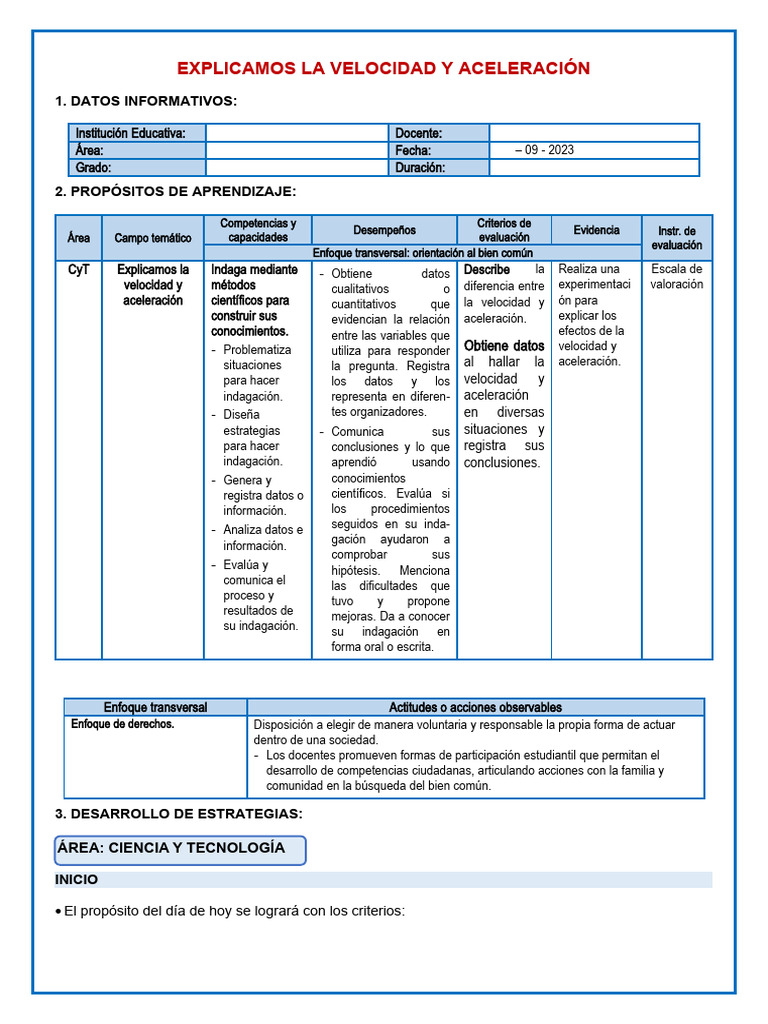 5°c y Tec | PDF | Velocidad | Evaluación