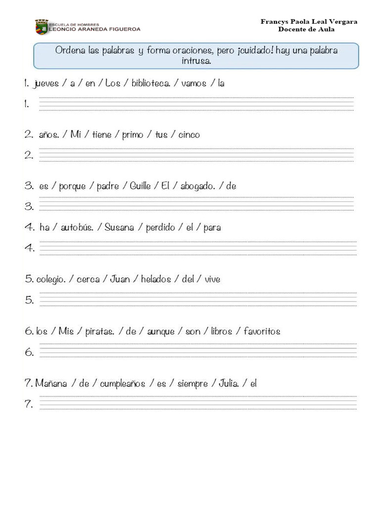 Guía Oraciones | PDF