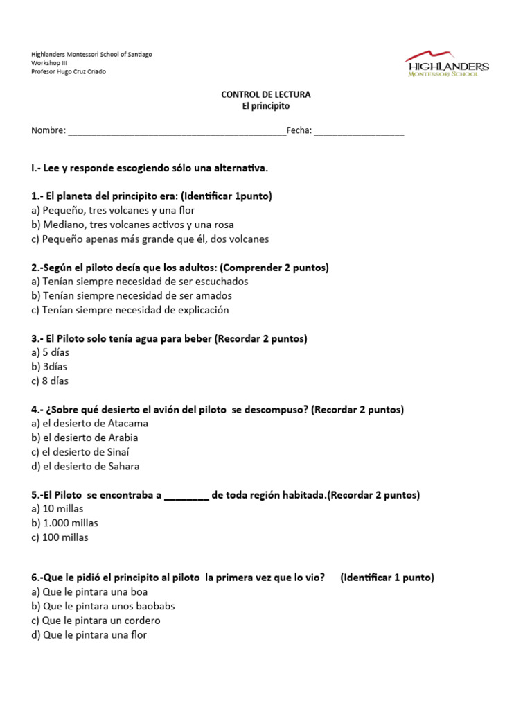 El Principito Hugo Ok PDF El Principito