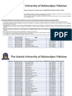 1st Merit List BS Computer Science Group A Department of Computer Science BAHAWALPUR BWP Merit Fall 2022 Fall 2022