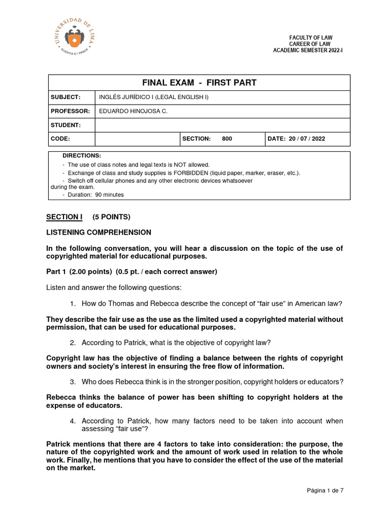 Final Exam PDF Damages Liquidated Damages