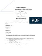 Práctica Segundo Parcial de Curso de Redacción. (Esta)