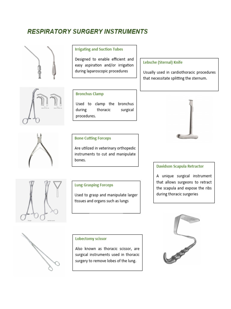 Essential Respiratory Surgery Instruments | PDF