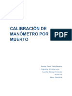 Calibración de Manómetro Por Peso Muerto