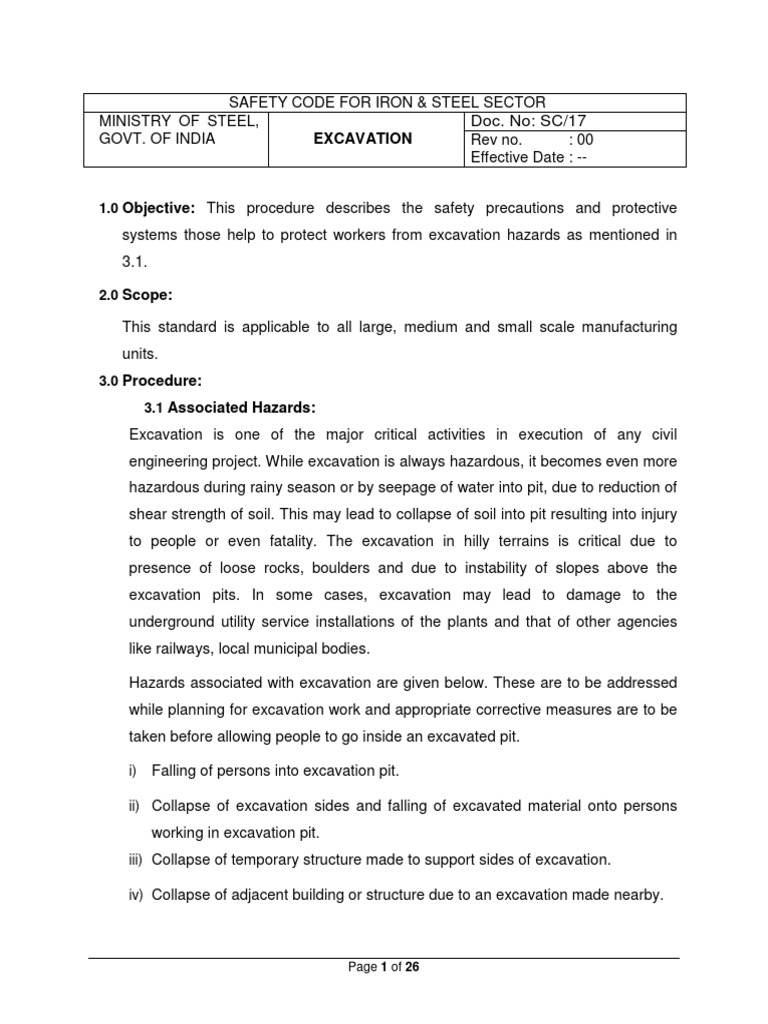 Safety Code for Excavation Work | PDF | Deep Foundation | Trench