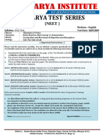 Test - Paper - Class Drop. English - NEET - Batch - 34