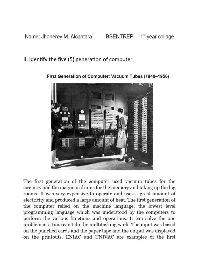 5 Generation of Computers PDF Integrated Circuit Microprocessor