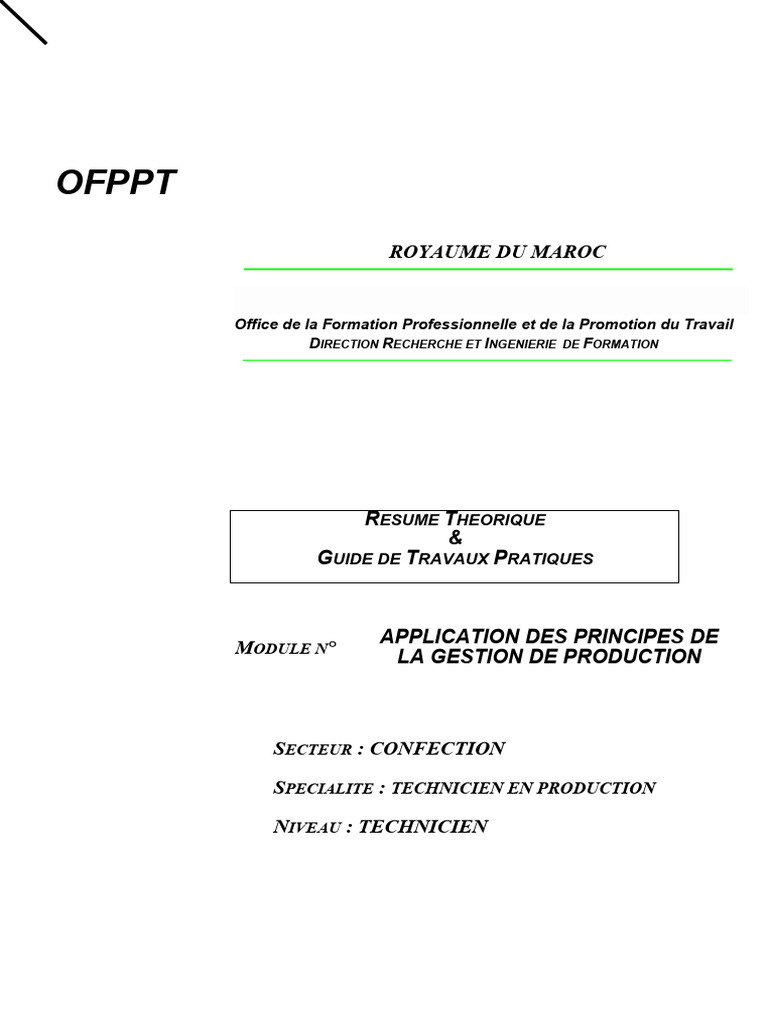 Pr-01-Application Des Principes de La Gestion de Production | PDF ...