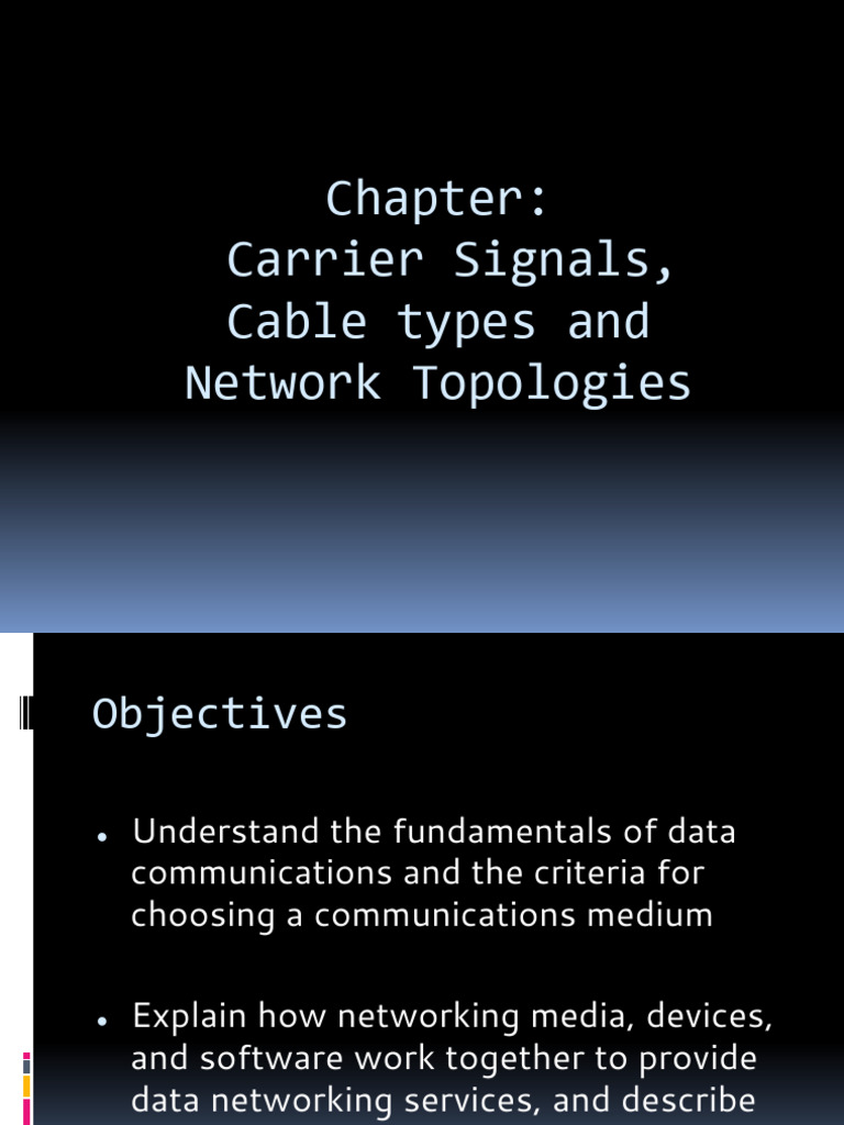 Chapter 21 Carrier Signals & Cable Types PDF Computer Network